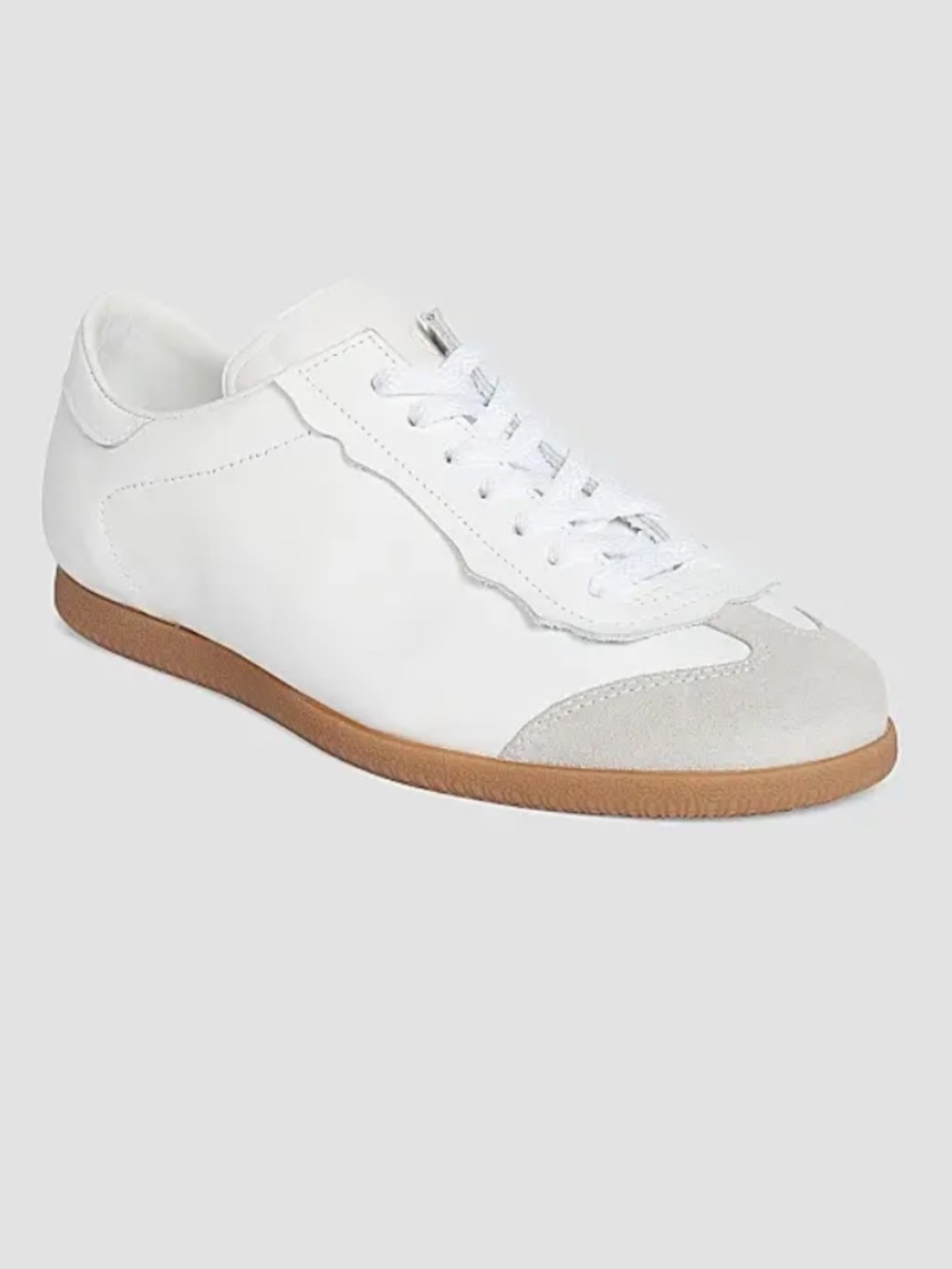 Maison Margiela  Featherlight Leather & Suede Sneakers White / Light Gray 37